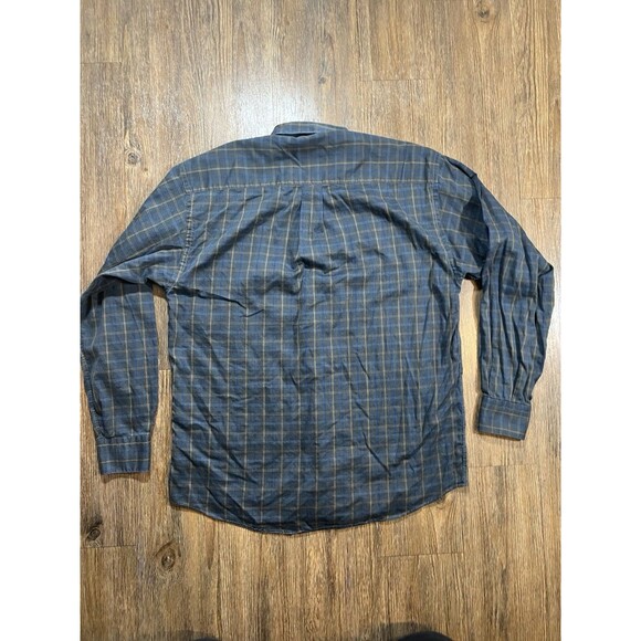 Gitman Bros Shirt Mens Medium Blue Check Button Up Casual Business Office - Picture 6 of 8
